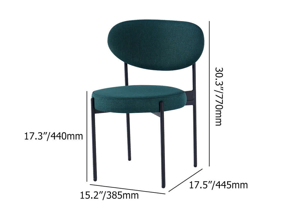 Contemporary upholstered dining chairs in vibrant yellow, set of 2 for trendy look