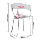 Gray acrylic dining chair with modern design and armrests for stylish dining room setting