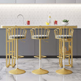 Blue Velvet Counter Height Swivel Bar Stools Set of 2 with Back ＆ for Kitchen Island