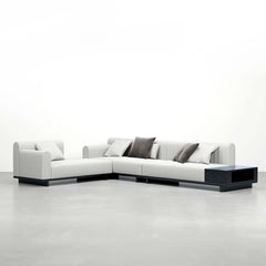 Elegant L-Shaped Sectional Sofa with Side Open Storage, Cotton & Linen - 157" Modern Design