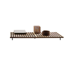 Wide Aluminum and Rattan Outdoor Couch with Gray and Brown Cushion for Patio