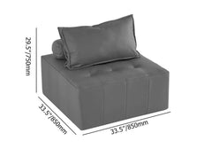 Brown Modular Armless Lounge Chair in LeathAire Upholstery for Modern Living Room Decor