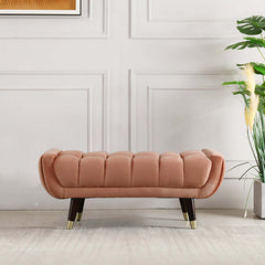 Chic Pink Velvet Ottoman Bench for Stylish End of Bed Seating