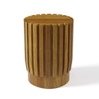 Outdoor furniture set with 2 modern round and rectangle teak wood coffee tables