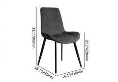 Set of 2 Modern Gray Upholstered Dining Chairs in PU Leather for Contemporary Dining Space