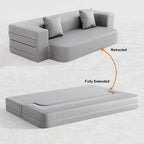 Convenient 79 inch Modern Folding Sofa Bed LeathAire Upholstered Full Sleeper with Spacious Seating and Durable Faux Leather