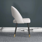 Modern Upholstered Blue Dining Chair Velvet Curved Back Set of 2
