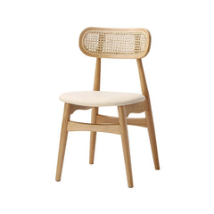 Ash Wood Side Chair with Faux Leather Upholstery for Contemporary Interiors