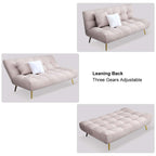 Chic 71 inch pink sleeper sofa bed with luxurious velvet upholstery