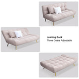 71" Pink Sleeper Sofa Bed Convertible Sofa Couch Velvet Upholstery