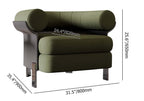 Comfy modern green boucle upholstered accent chair with sherpa fabric and stylish round back