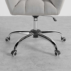 Elegant and practical office chair with swivel and height adjustment, upholstered in cotton and linen fabric