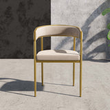 Gray Modern Dining Chair Velvet Upholstered Accent Arm Chair with Gold Leg