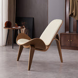 Modern Tripod Yellow Leather Lounge Chair with Single Side in