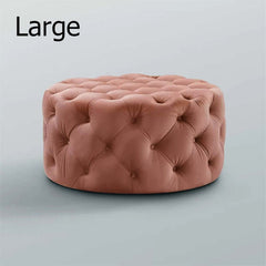 Versatile light gray velvet tufted cocktail ottoman