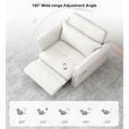 109 inch white LeathAire tufted sleeper sofa with power reclining feature