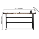 3 Pieces Industarial High Natural Bar Table Set with Stools with Metal Legs
