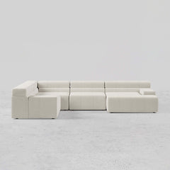 Comfortable Off White Velvet Modular Sectional Sofa with Chaise