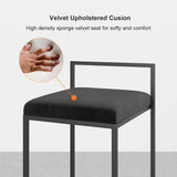 Modern White Velvet Counter Height Bar Stool Set of 2 with Back & Footrest
