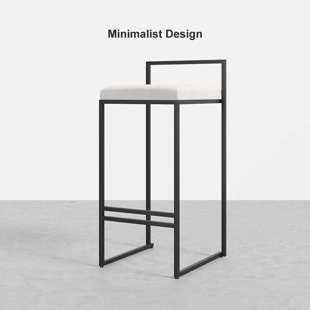 モダン ホワイト ベルベット カウンター ハイト バースツール セット