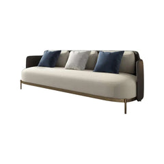 Contemporary White & Gray Linen Sofa for Living Room