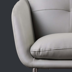 Modern Gray Faux Leather Upholstered Office Chair for Comfortable Desk Use
