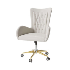 Elegant white ergonomic swivel chair for modern office or home workspace