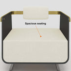 Comfortable upholstered accent chair in walnut with cotton and linen