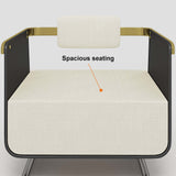 Walnut Modern Accent Chair Upholstered Cotton & Linen Accent Chair