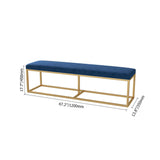 Modern Blue Velvet Bedroom Bench with Gold Metal Frame