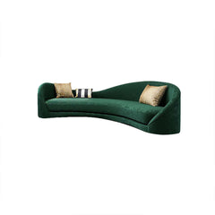 Sophisticated 3-seater green velvet upholstered sofa with solid wood frame