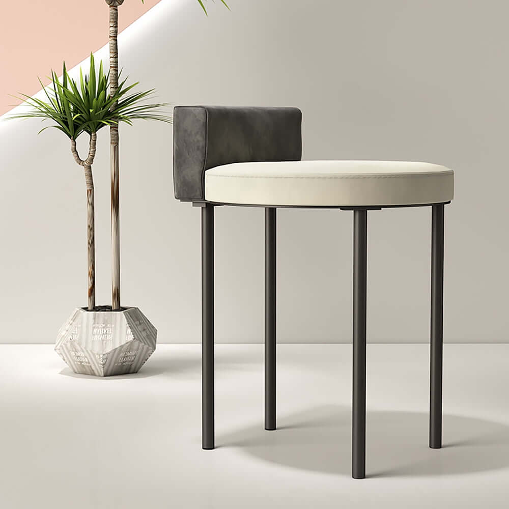 Silla de Acento de Terciopelo Negro Moderna Silla Tapizada sin Brazos con Patas de Metal Imagen secundaria del producto