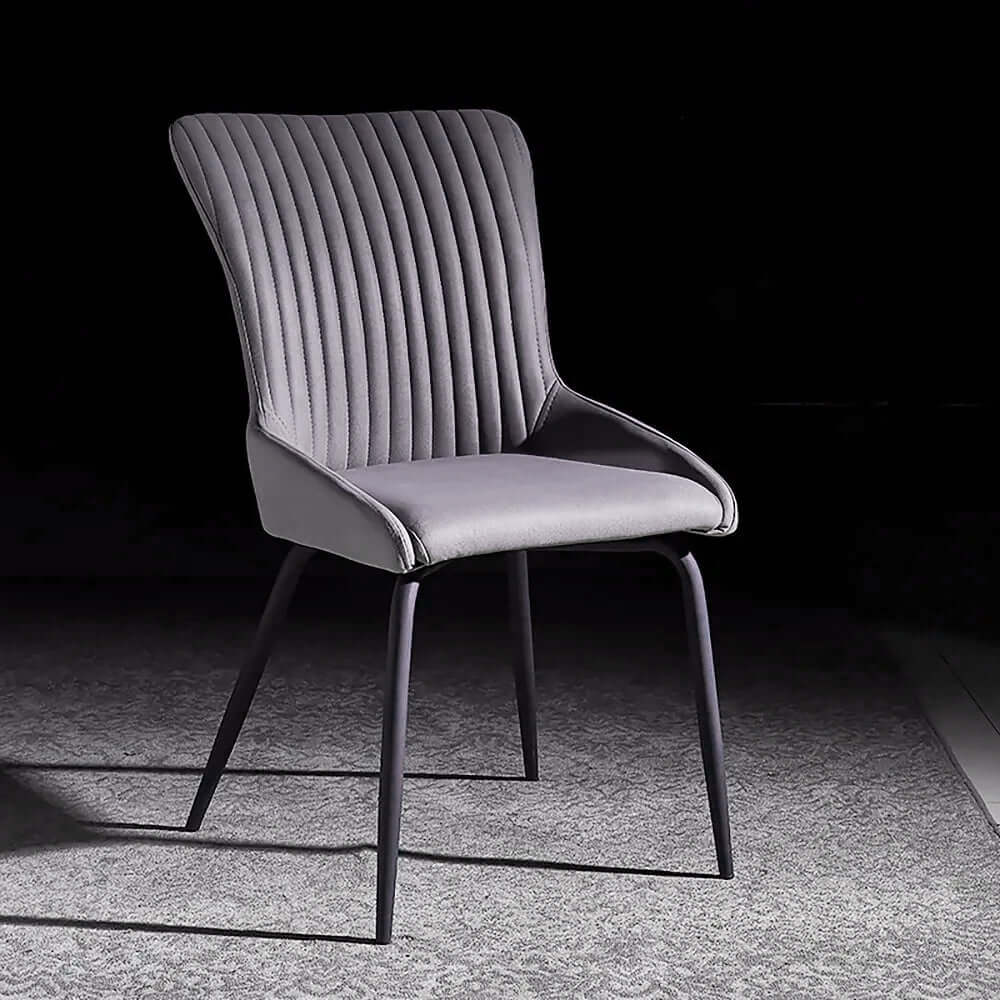 Comfortable Modern Gray Upholstered Chairs for Dining Room