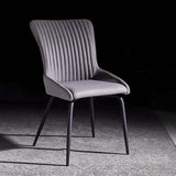Modern Upholstered Dining Chair Dining Room Chair Set of 2 in Gray/Orange
