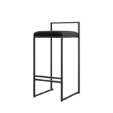 Modern White Velvet Counter Height Bar Stool Set of 2 with Back & Footrest