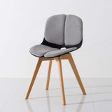 Modern Dining Chair High Back Cotton & Linen Upholstered Dining Chair Beech Legs