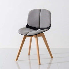 Modern dining chair with high back design and comfortable cotton & linen upholstery