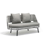 5Pieces Rattan Patio Conversation Set with Rotating Armchair and Round End Table