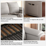 94.5" Gray Pull Out Sofa Bed Convertible LeathAire Sleeper with Lifttop Coffee Table
