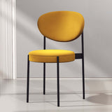 Modern Upholstered Dining Chairs Linen Side Chair Set of 2 in Yellow
