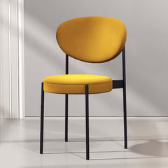 Modern upholstered dining chairs in yellow for stylish and cozy dining experience