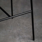 Sturdy wooden bar stool with footrest, natural wood counter height chair, metal frame, kitchen furniture