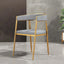 Gray Modern Dining Chair with Velvet Upholstery and Gold Legs for Elegant Home Decor