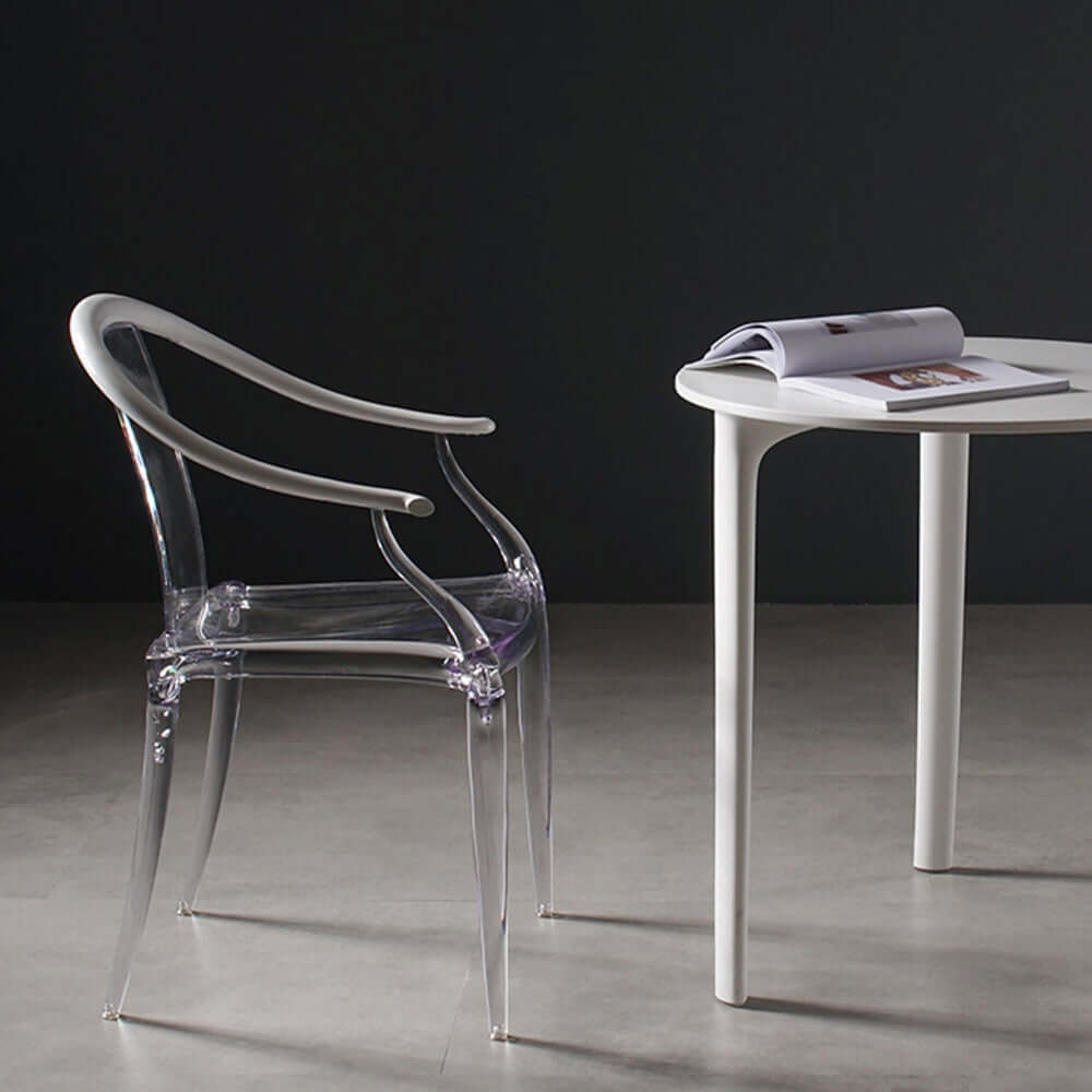 Elegant clear dining chair with a modern, minimalist appeal