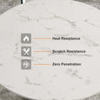 Chic 7-piece dining set featuring stunning sintered stone top table and 6 chairs in white & gray