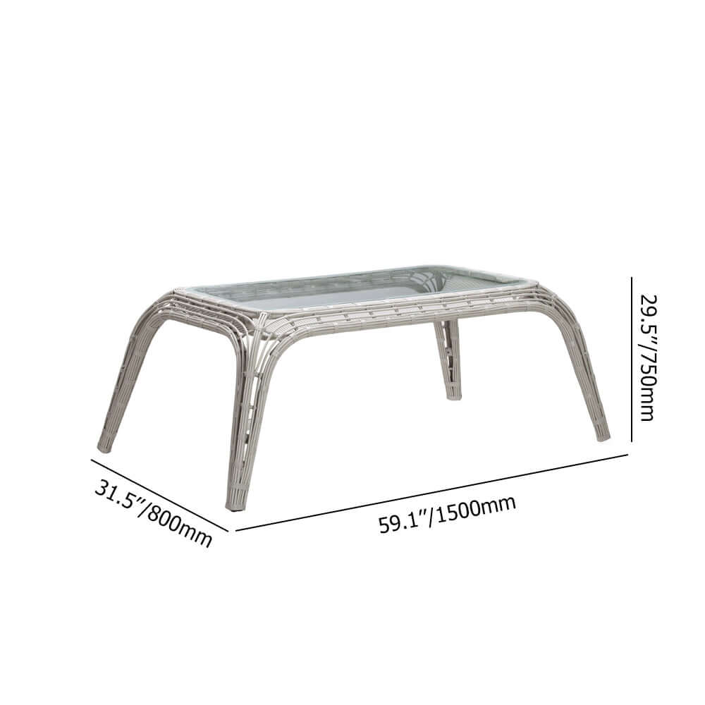 Rattan Woven Outdoor Dining Set with Barrel Chair and Glasstop Dining Table for Outdoor Relaxation