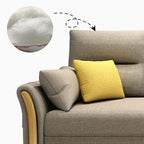 Convertible full sleeper sofa bed with cotton & linen upholstery and storage