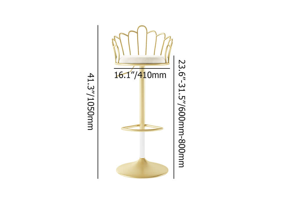 Blue Velvet Kitchen Island Counter Height Swivel Bar Stools - Set of 2 Elegant Chairs with Backrest