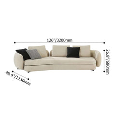 Chic beige upholstered sectional sofa with black metal leg for modern home decor