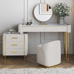 Elegant White Makeup Vanity Set with Extendable Dressing Table